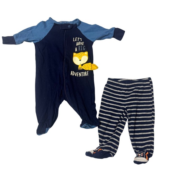 Carter's Other - Newborn Footed Sleeper and Matching Footie‎ Pants – Unisex Baby Clothes Lot